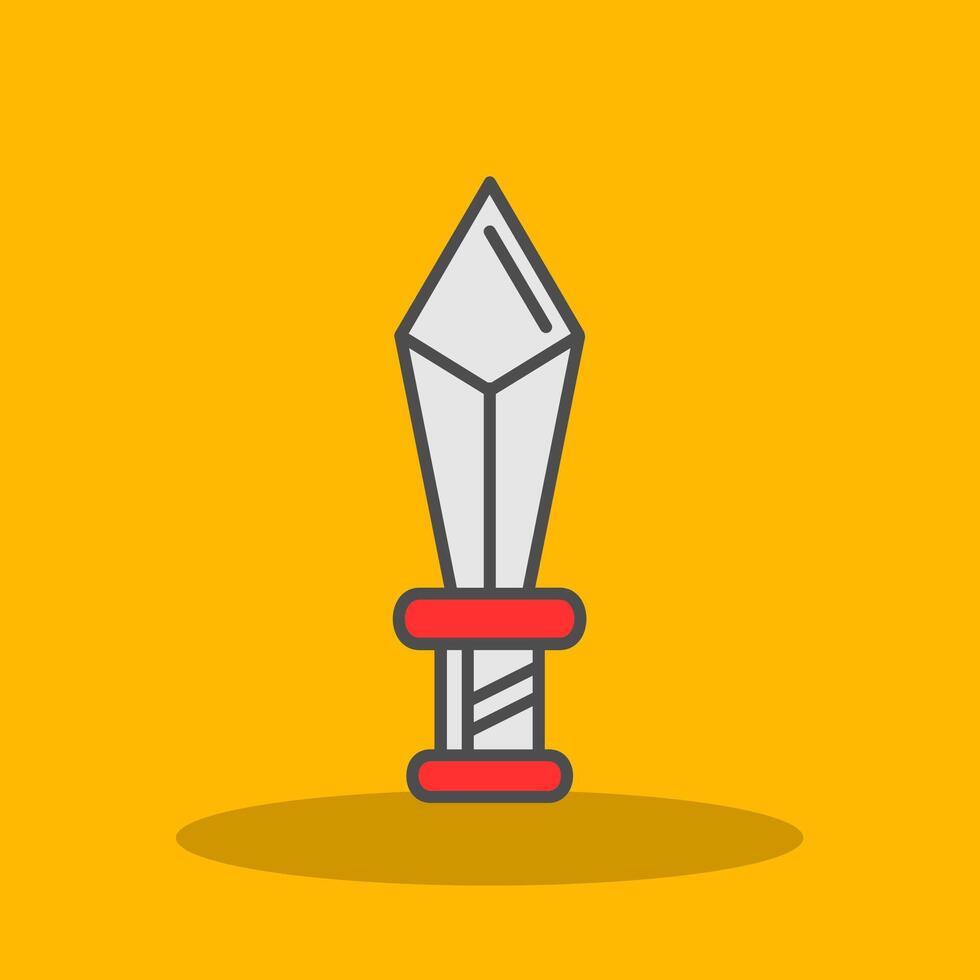 Dagger Filled Shadow Icon vector