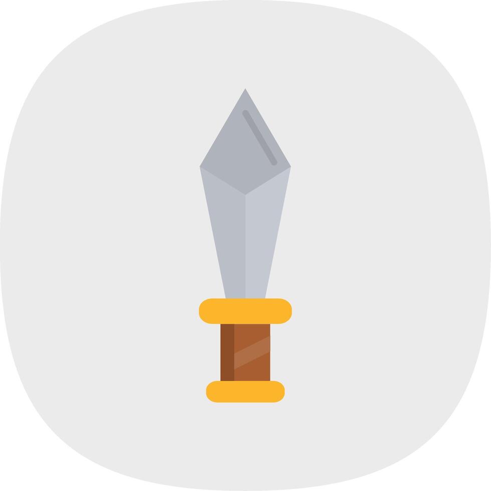 Dagger Flat Curve Icon vector