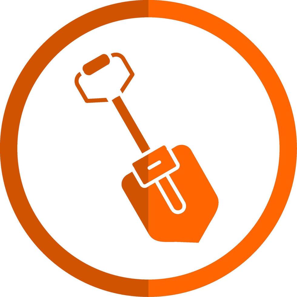 Shovel Glyph Orange Circle Icon vector