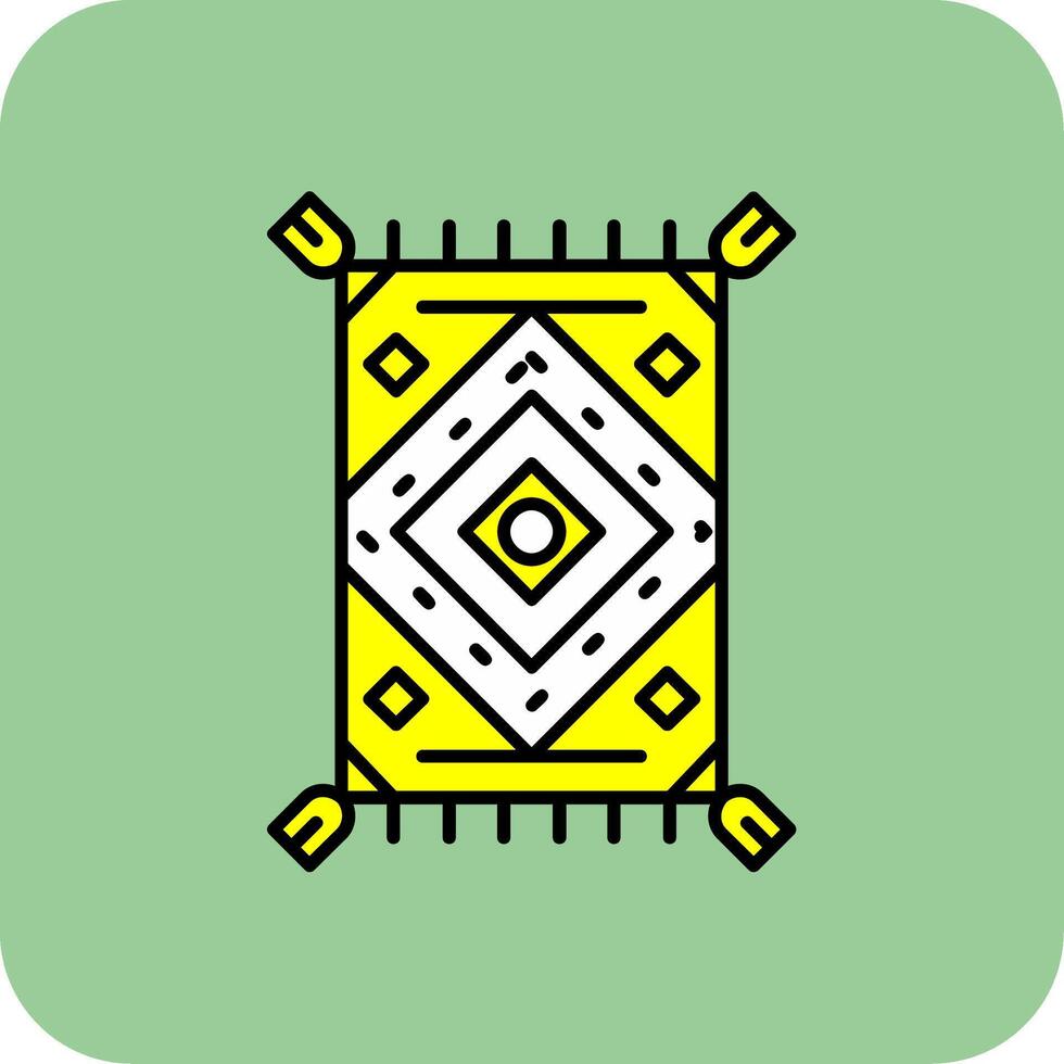 Rug Filled Yellow Icon vector