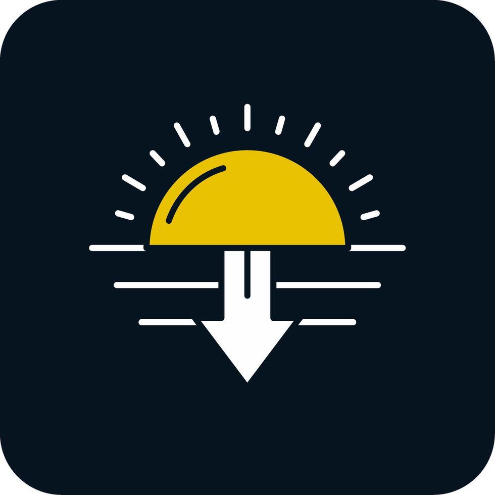 Sunset Glyph Two Color Icon vector