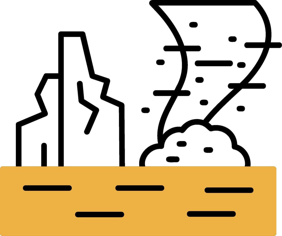 Sandstorm Skined Filled Icon vector