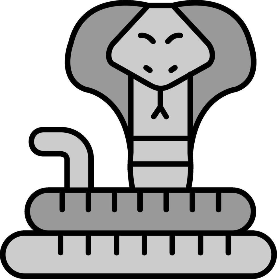 Cobra Line Filled Greyscale Icon vector