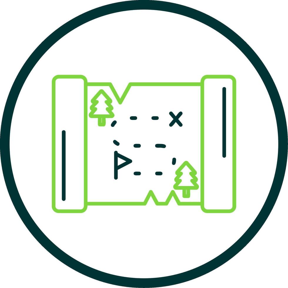 Map Line Circle Icon vector
