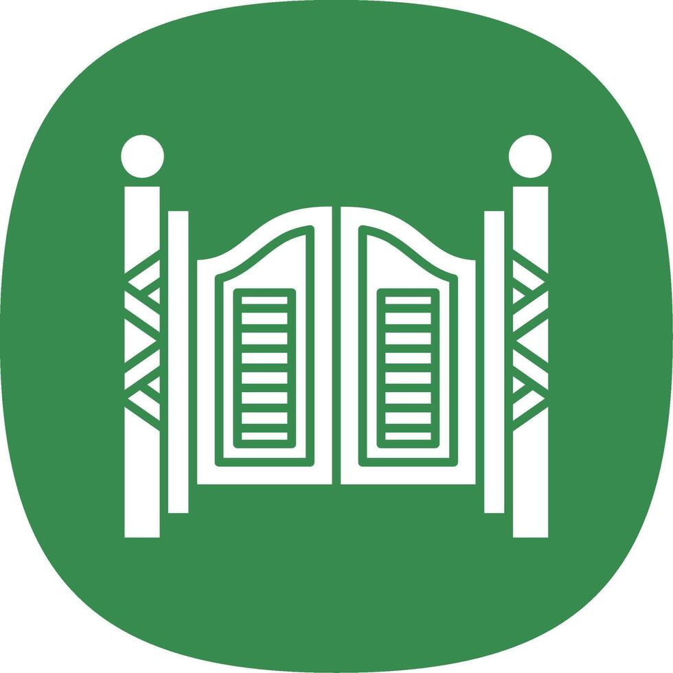 Saloon Glyph Curve Icon vector