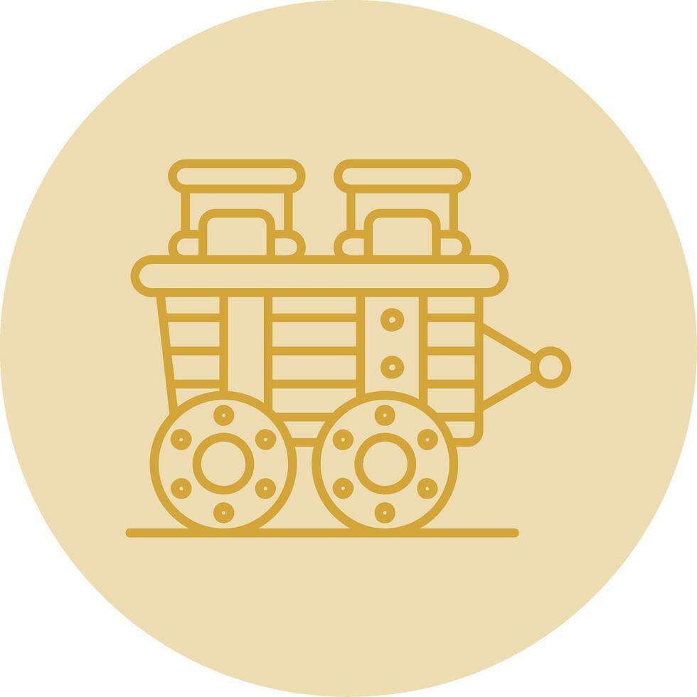 Cart Line Yellow Circle Icon vector