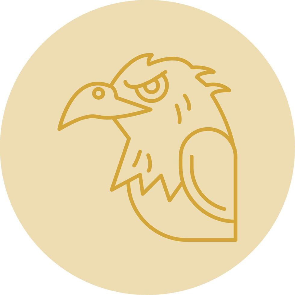 águila línea amarillo circulo icono vector