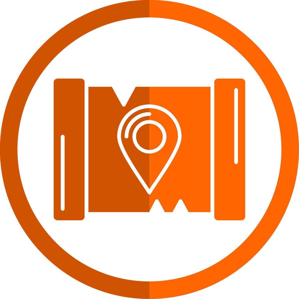 Map Glyph Orange Circle Icon vector