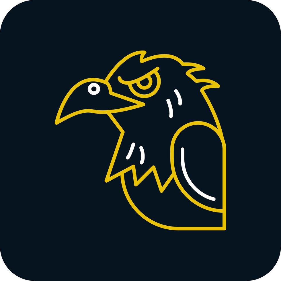 Eagle Line Yellow White Icon vector