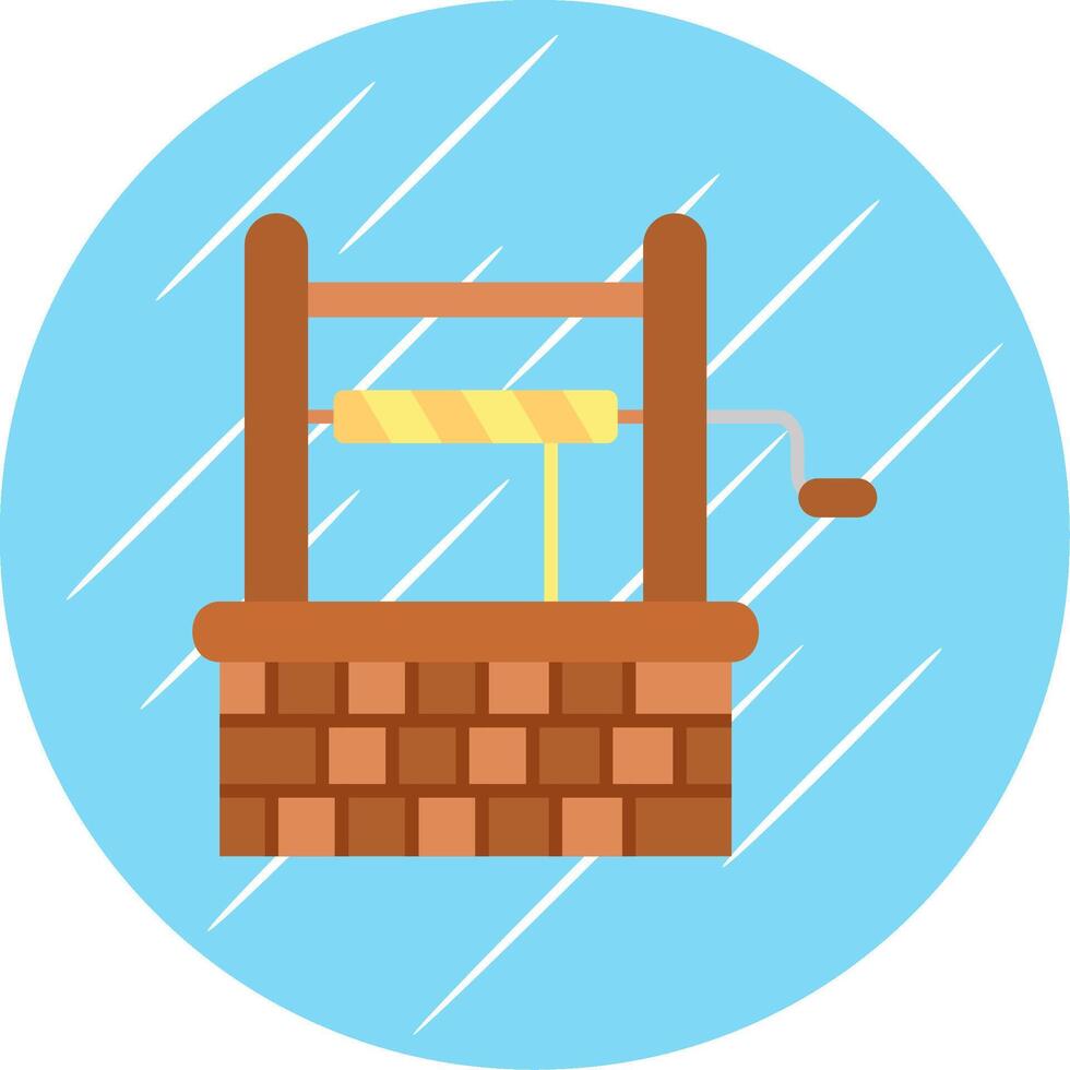 Well Flat Blue Circle Icon vector