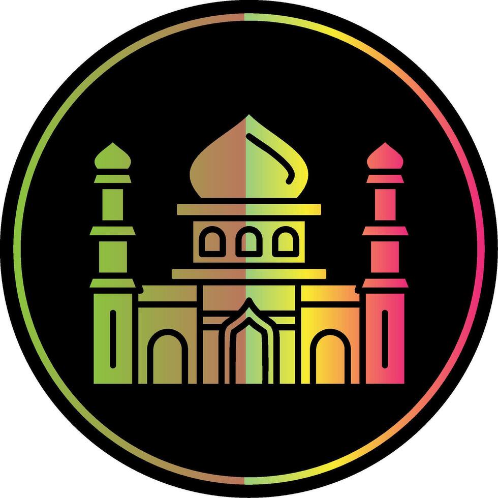 mezquita glifo debido color icono vector