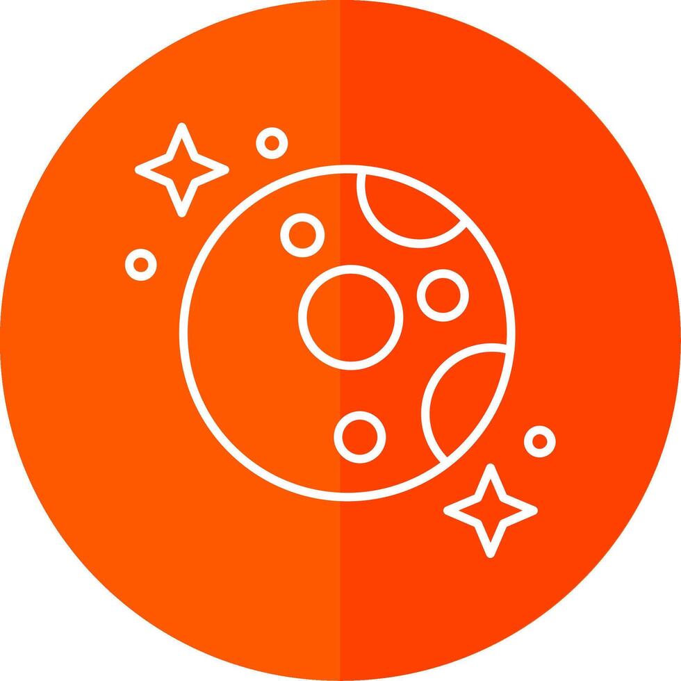 Moon Line Red Circle Icon vector