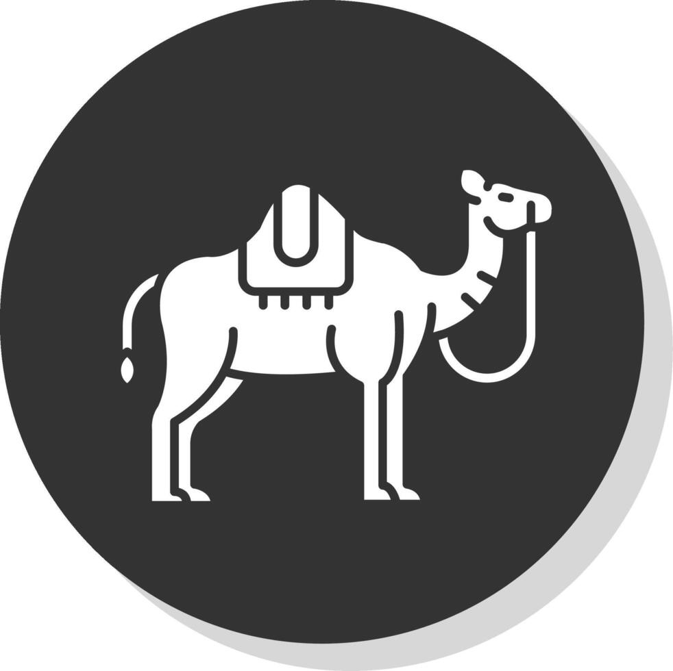 Camel Glyph Grey Circle Icon vector