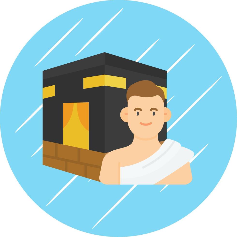 Umrah Flat Blue Circle Icon vector