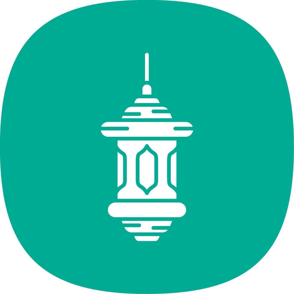Lantern Glyph Curve Icon vector