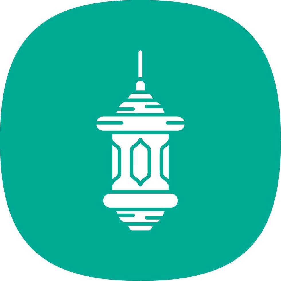 Lantern Glyph Curve Icon vector