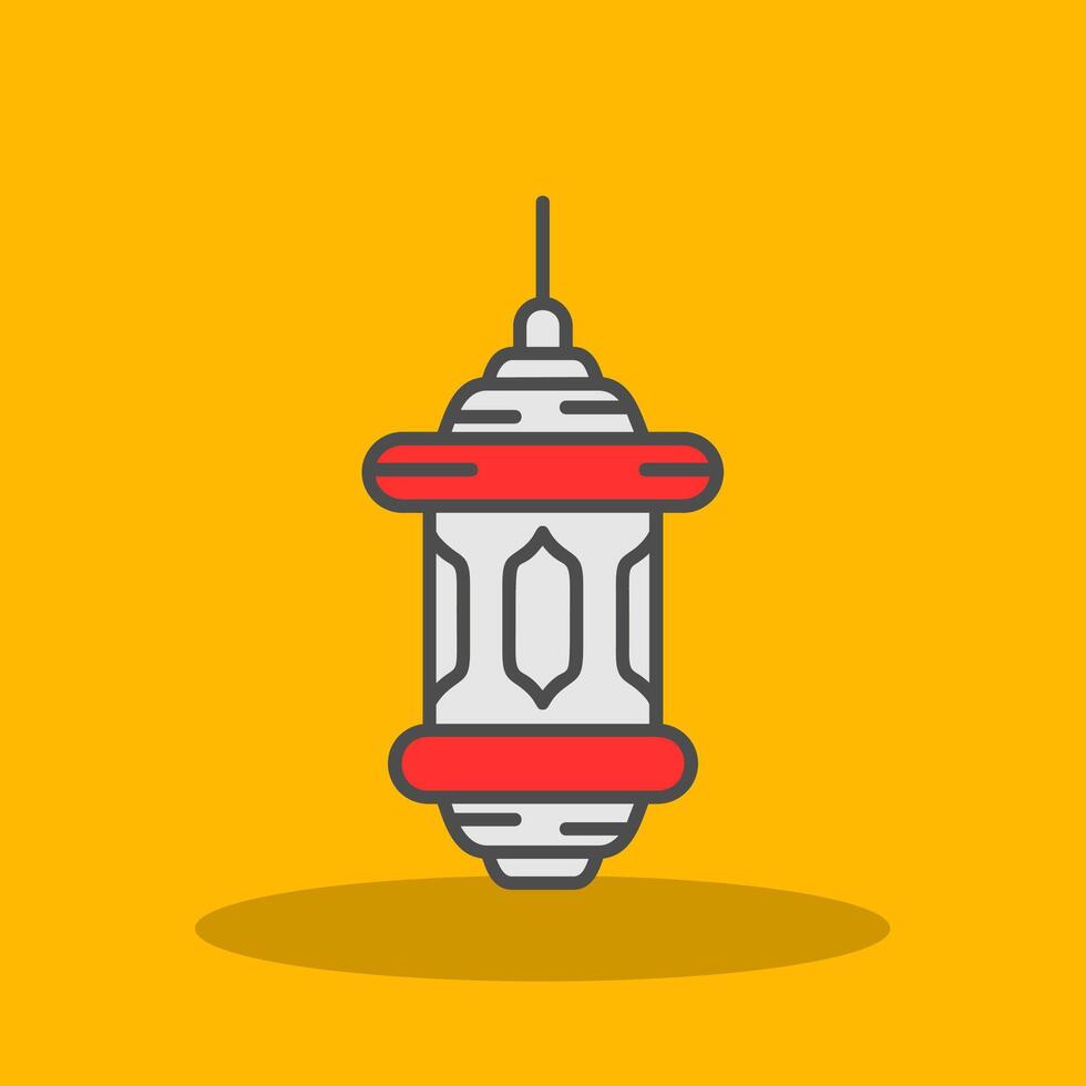 Lantern Filled Shadow Icon vector