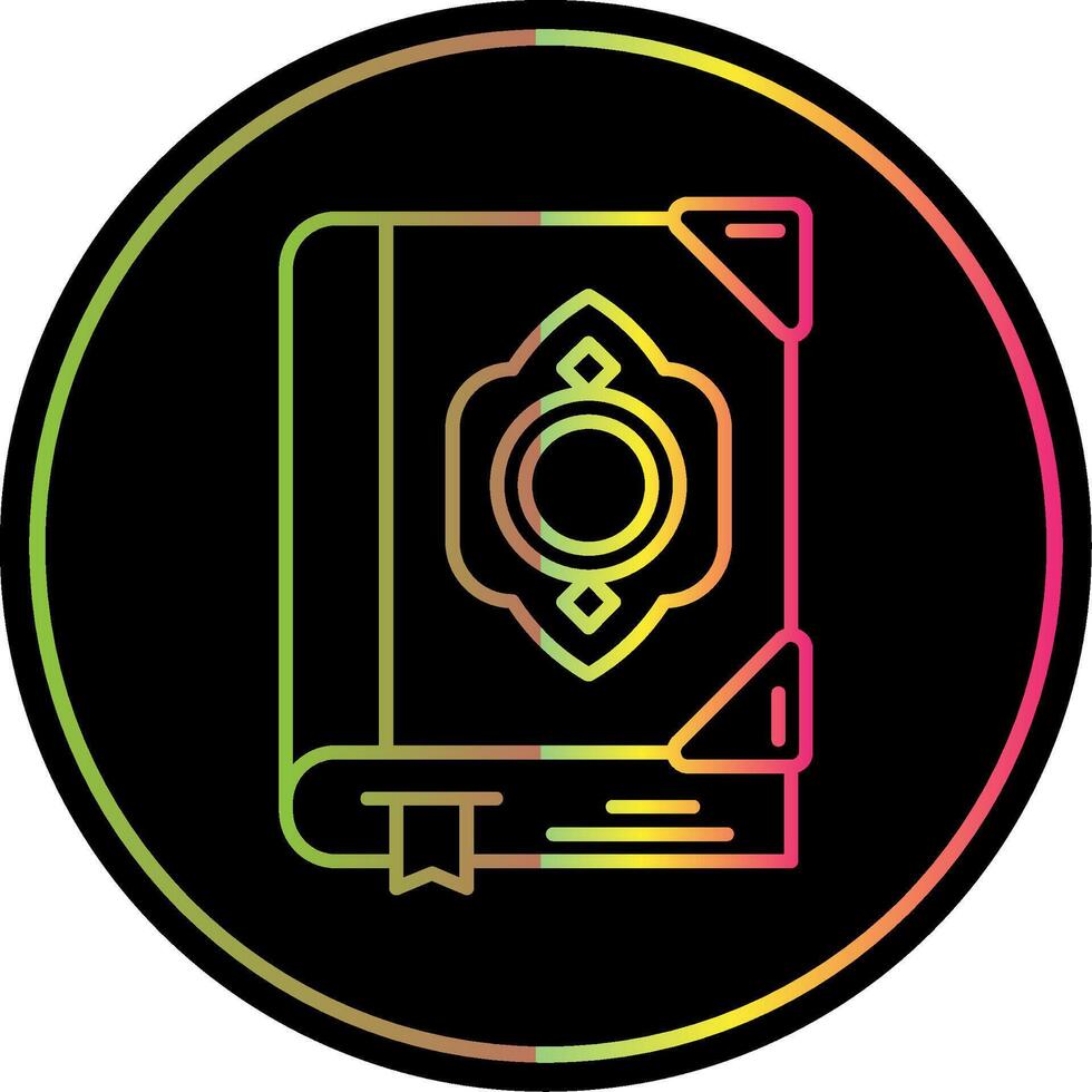 Quran Line Gradient Due Color Icon vector