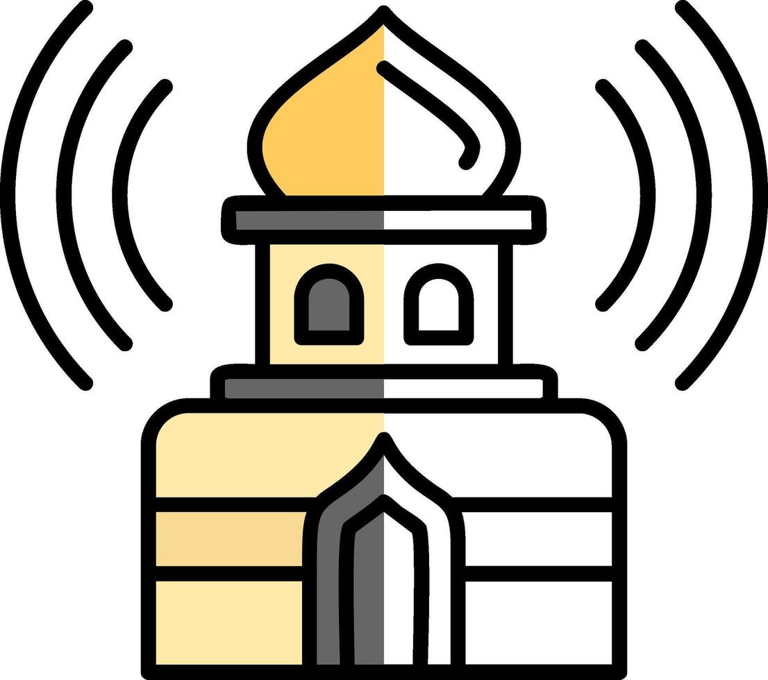 Adhan Filled Half Cut Icon vector