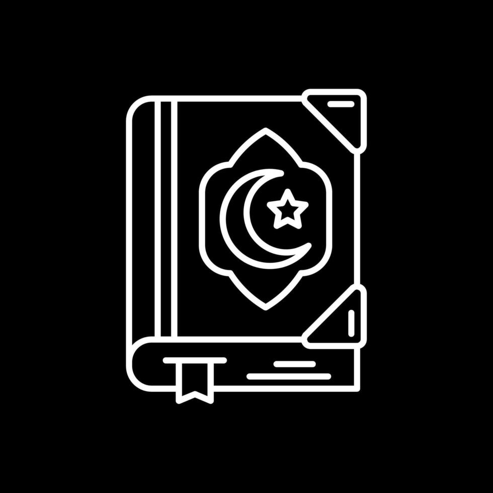 Quran Line Inverted Icon vector