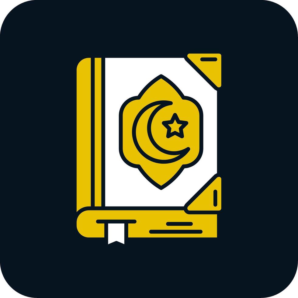 Quran Glyph Two Color Icon vector