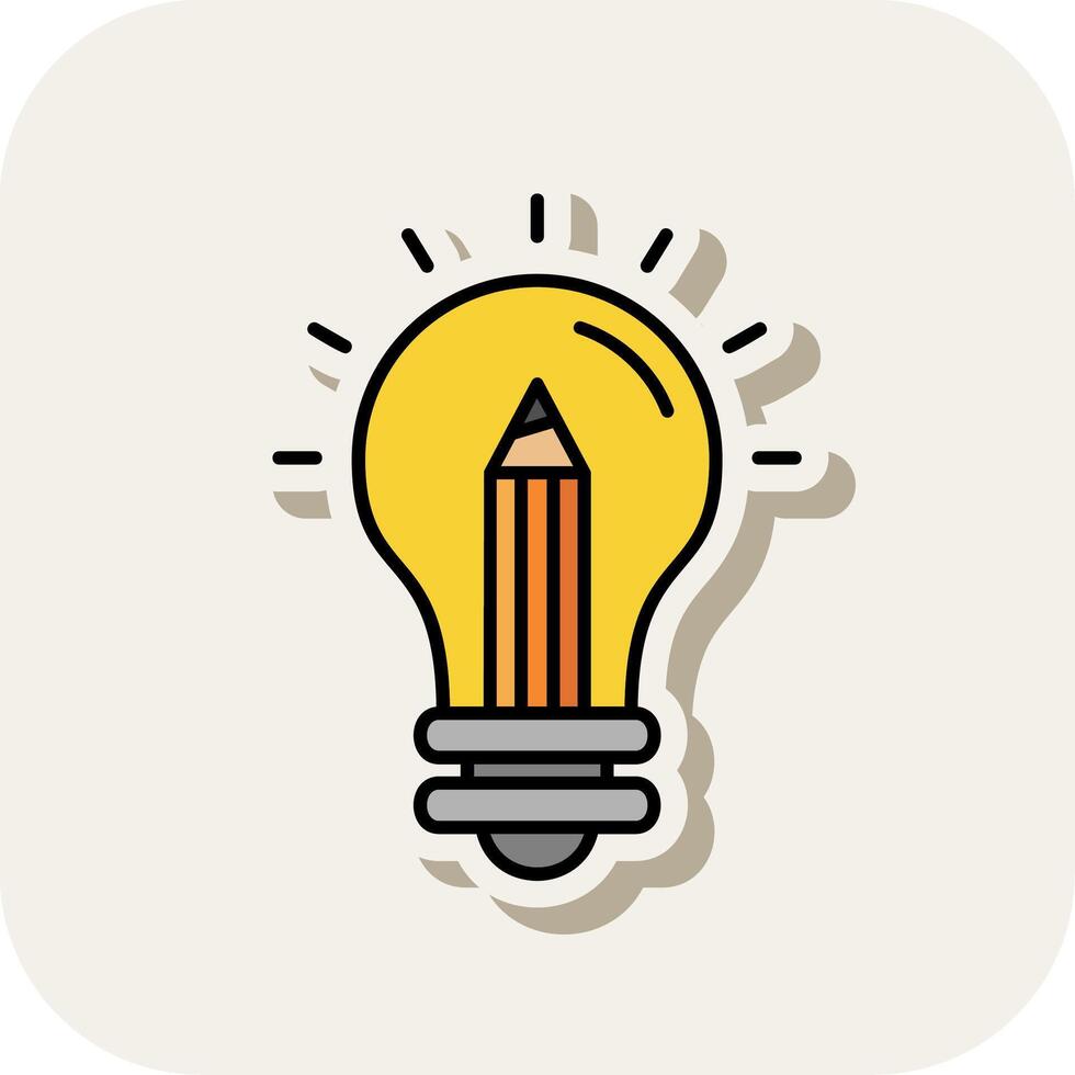 Idea Line Filled White Shadow Icon vector