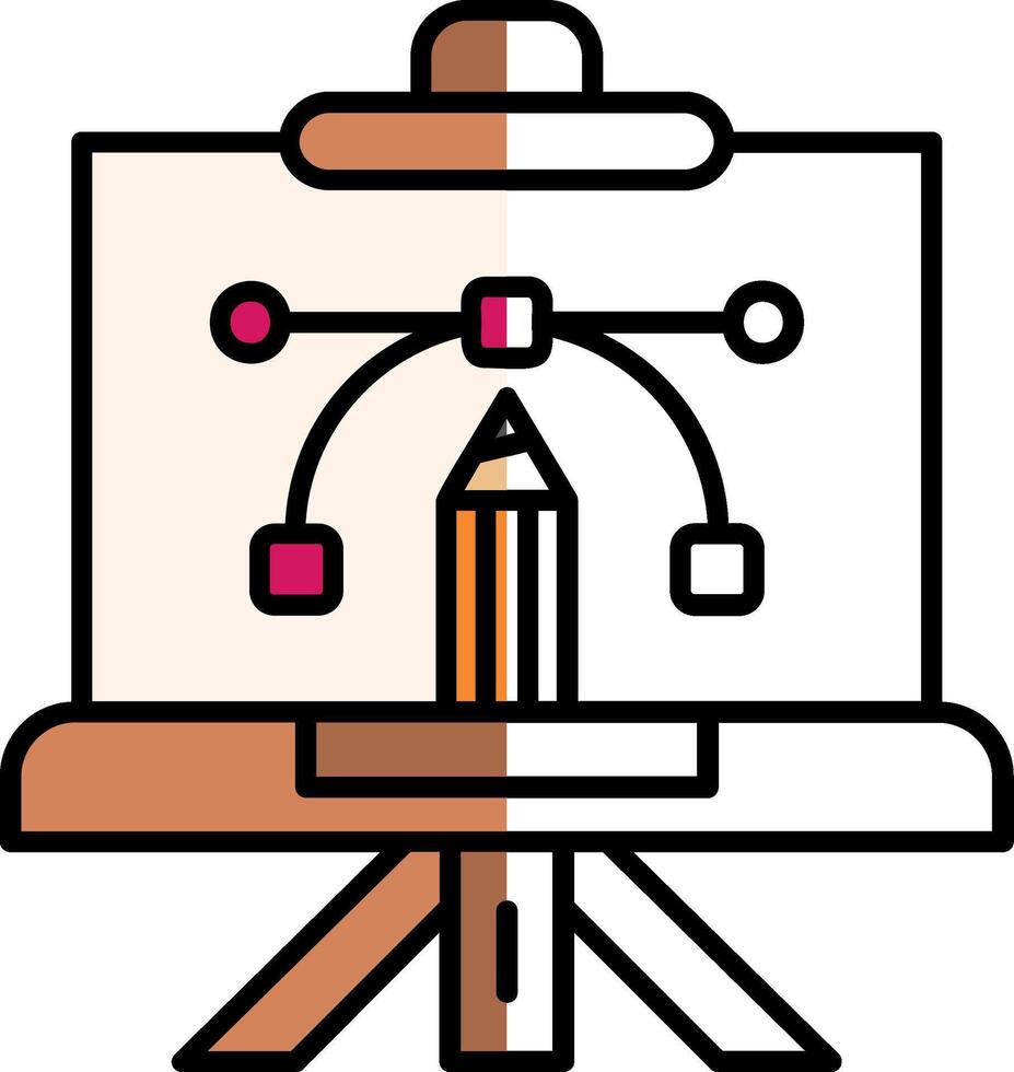 Canvas Filled Half Cut Icon vector