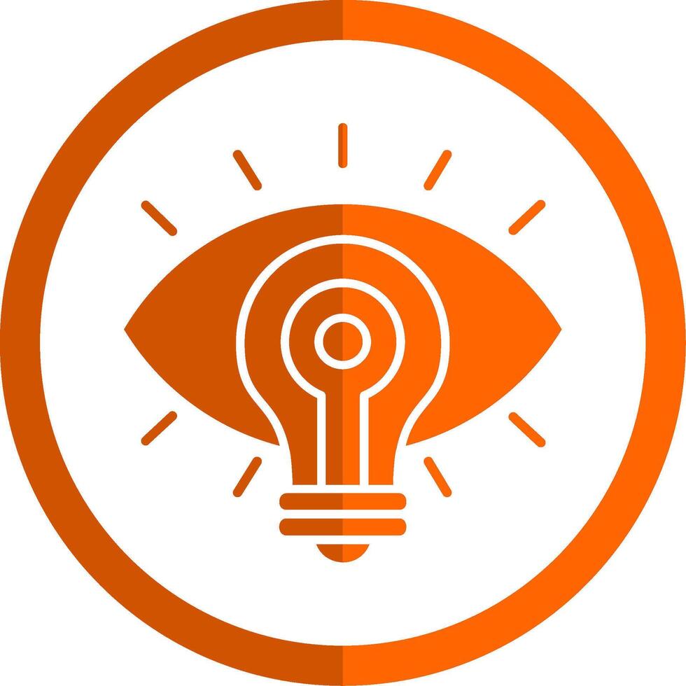 Vision Glyph Orange Circle Icon vector