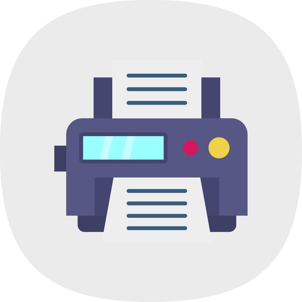 Printer Flat Curve Icon vector