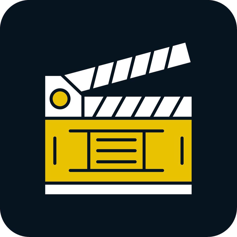 Clapperboard Glyph Two Color Icon vector