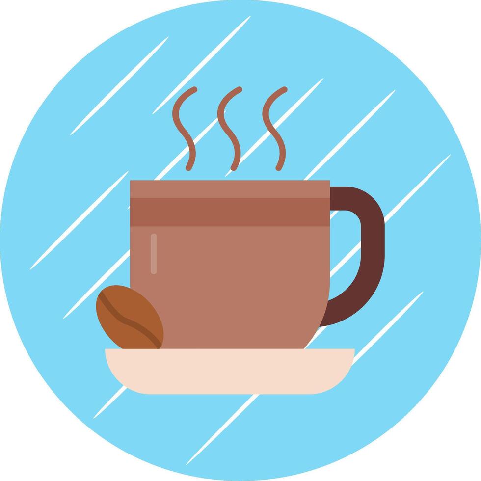 café plano azul circulo icono vector