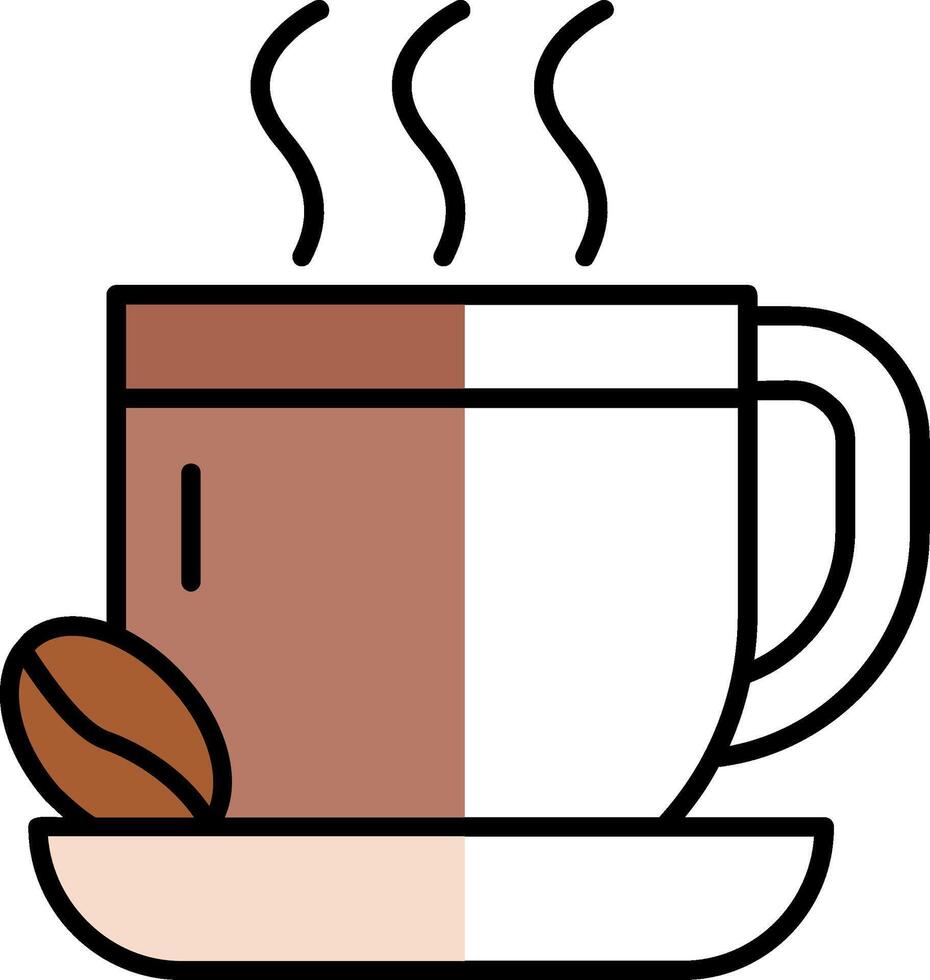 Coffee Filled Half Cut Icon vector