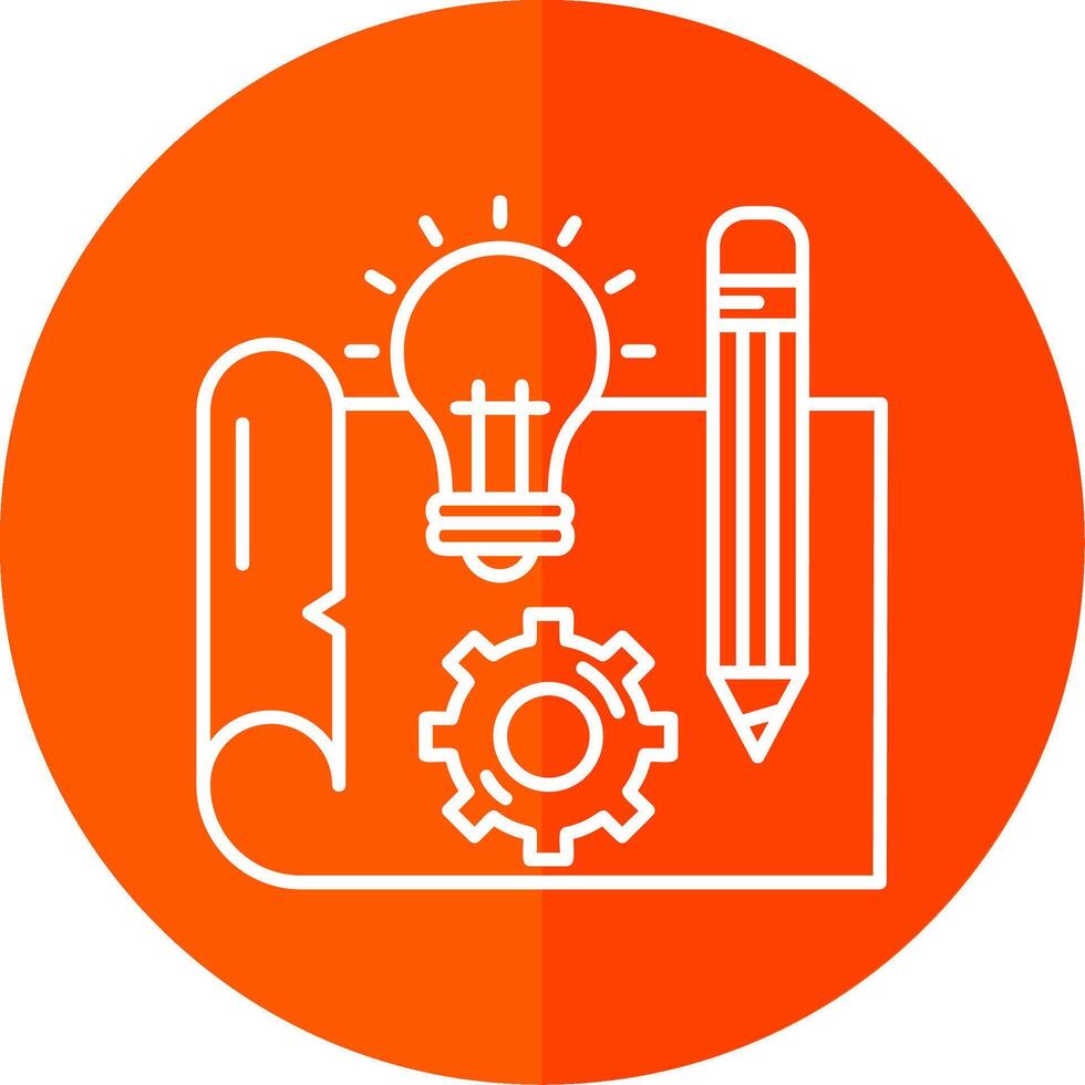 Blueprint Line Red Circle Icon vector
