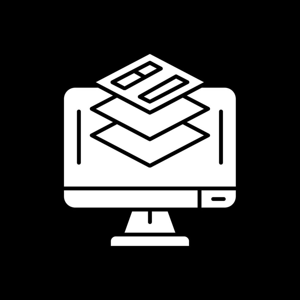 Layer Glyph Inverted Icon vector