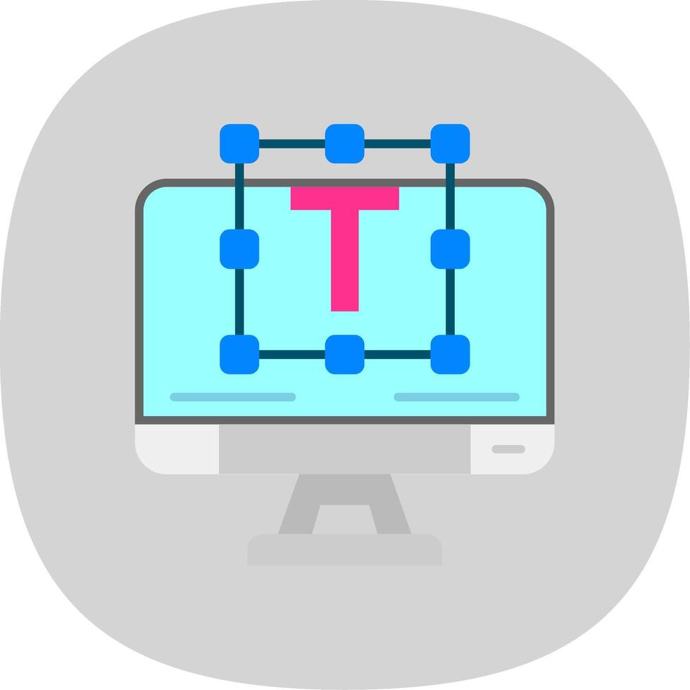 Typography Flat Curve Icon vector