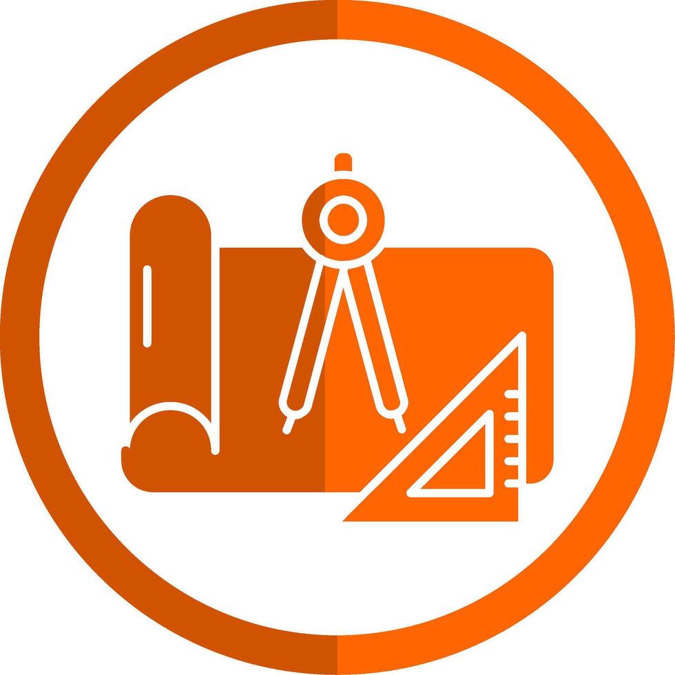 Draft Glyph Orange Circle Icon vector