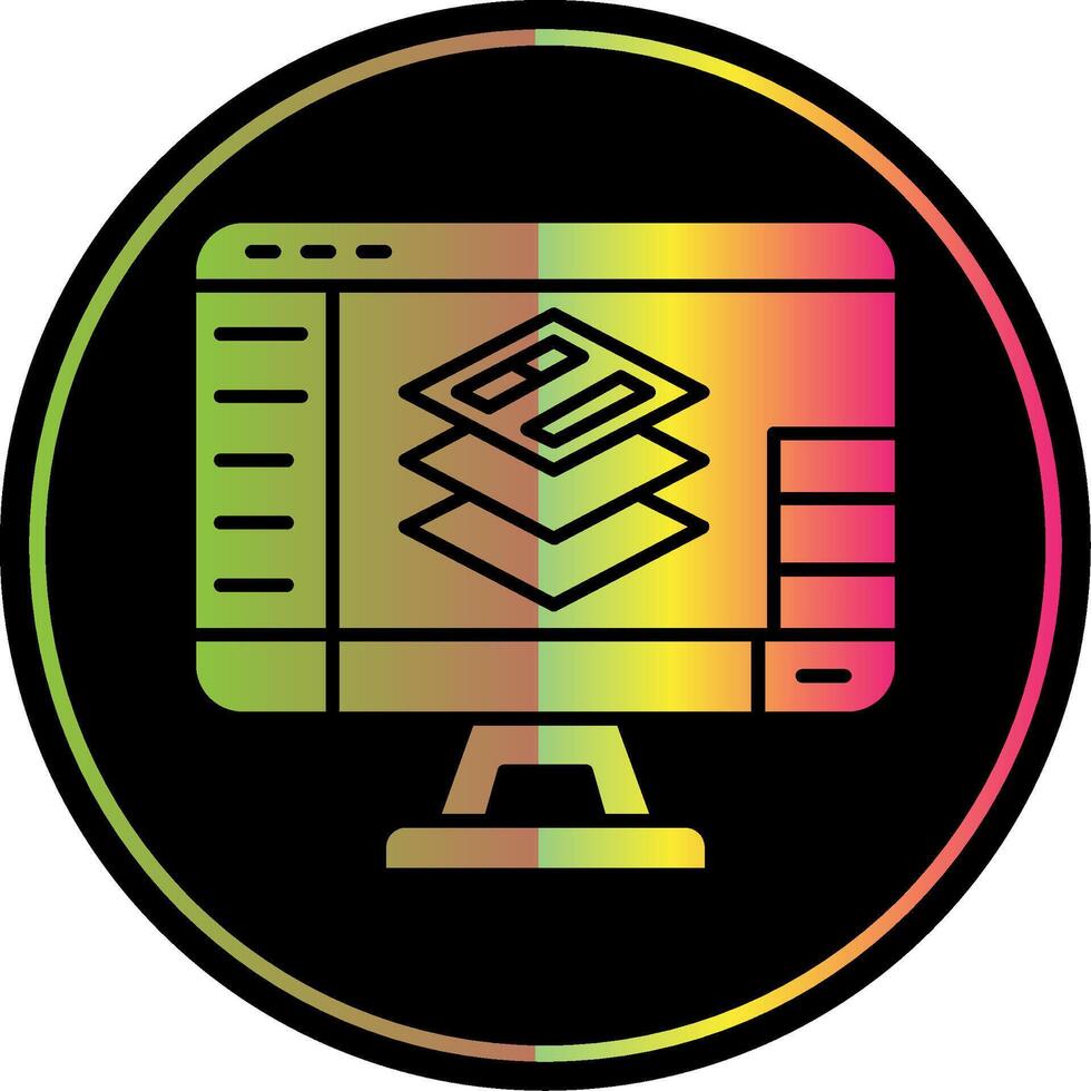 Layers Glyph Due Color Icon vector