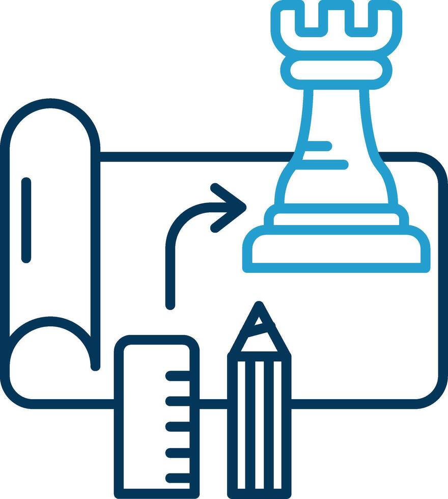 Strategy Line Blue Two Color Icon vector