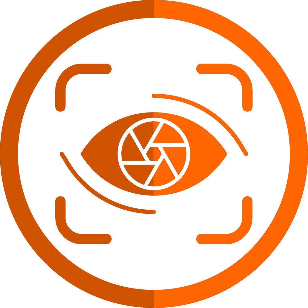 Focus Glyph Orange Circle Icon vector