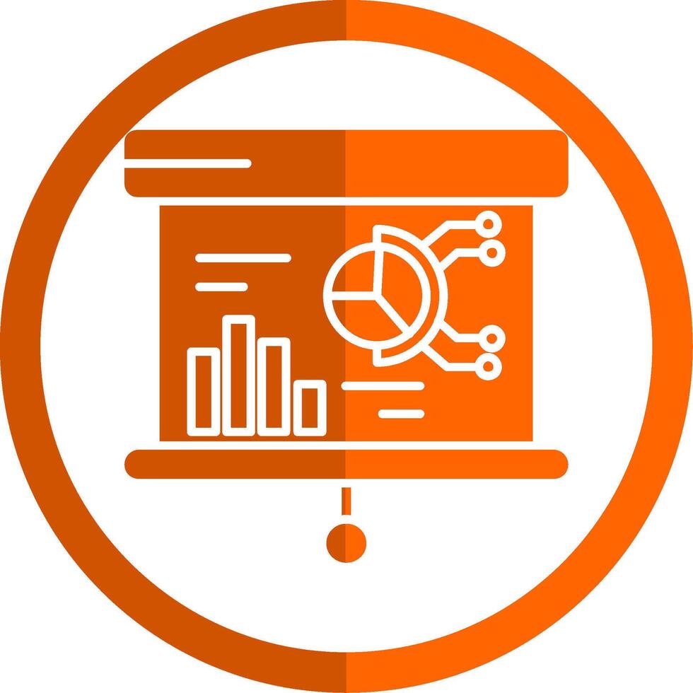 Presentation Glyph Orange Circle Icon vector