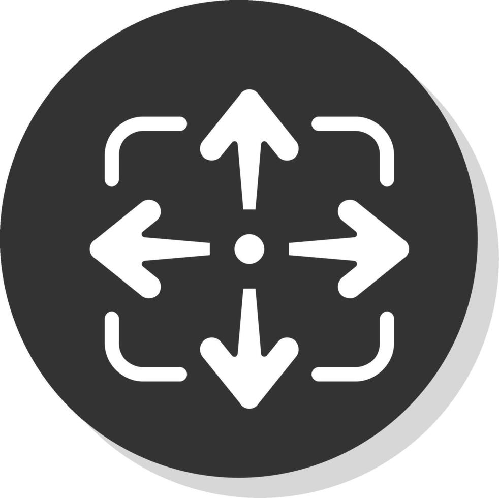 Move Glyph Grey Circle Icon vector