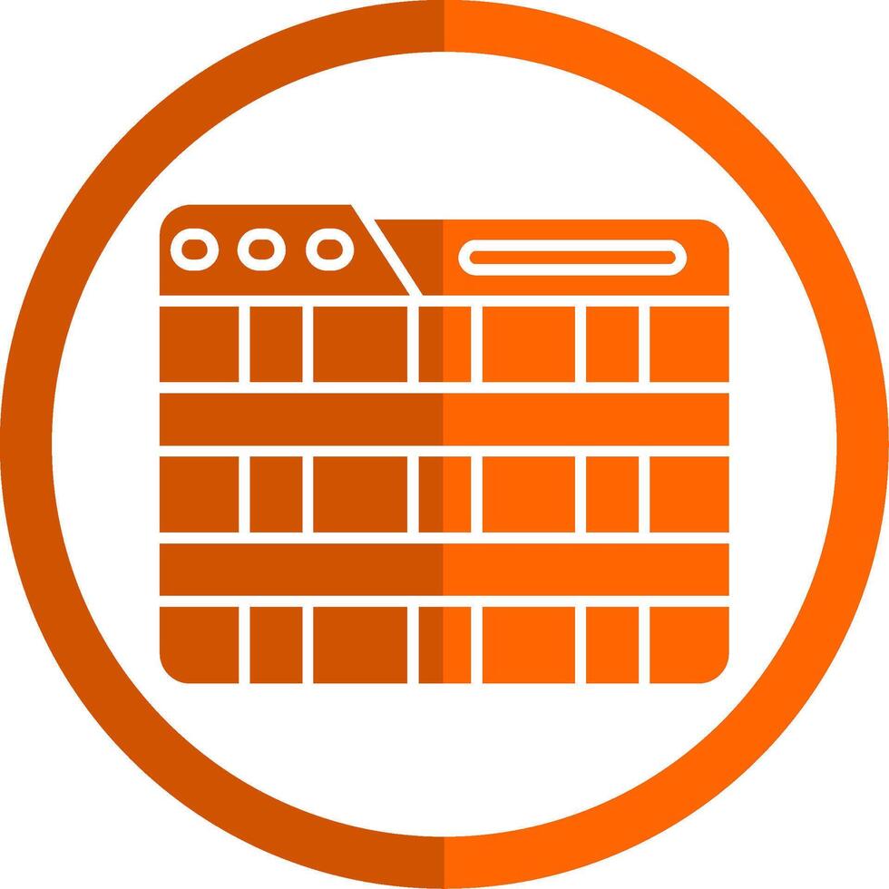 Grid Glyph Orange Circle Icon vector