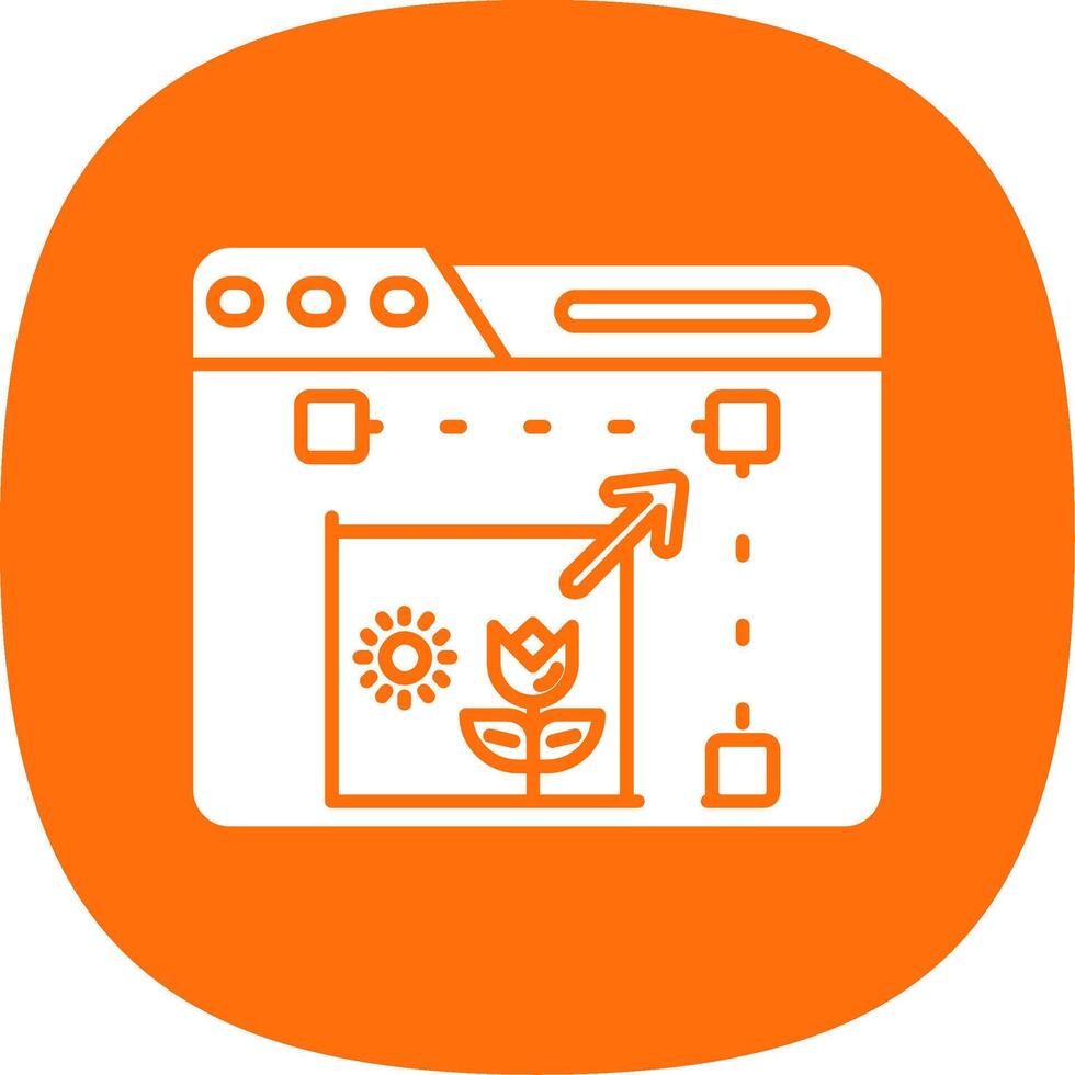 Resize Glyph Curve Icon vector