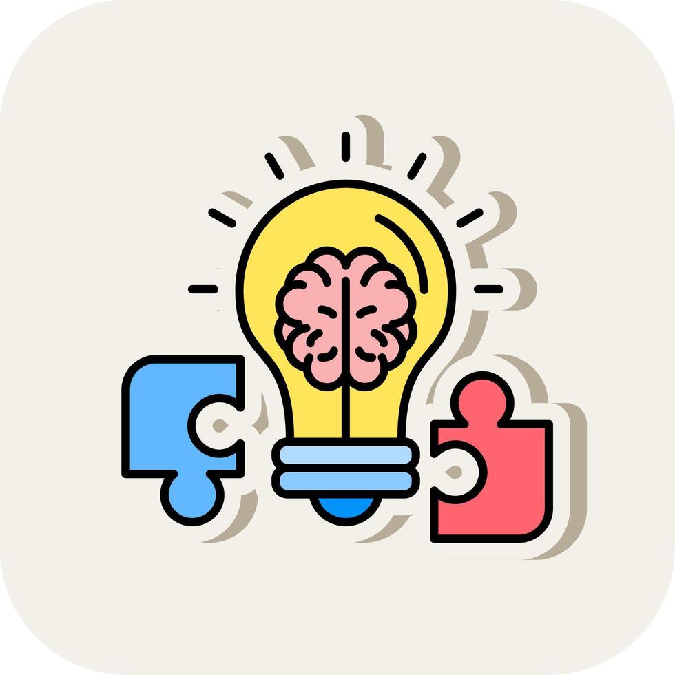 Idea Line Filled White Shadow Icon vector