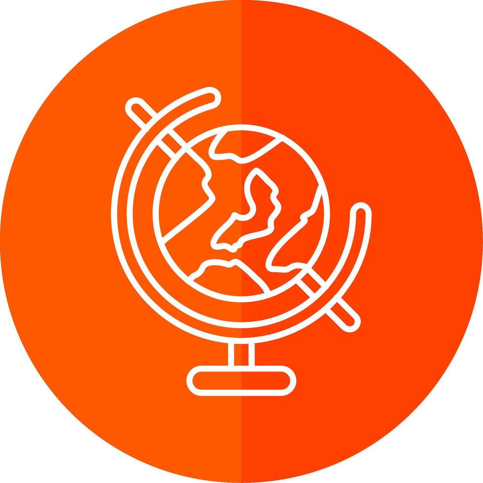 Globe Line Red Circle Icon vector