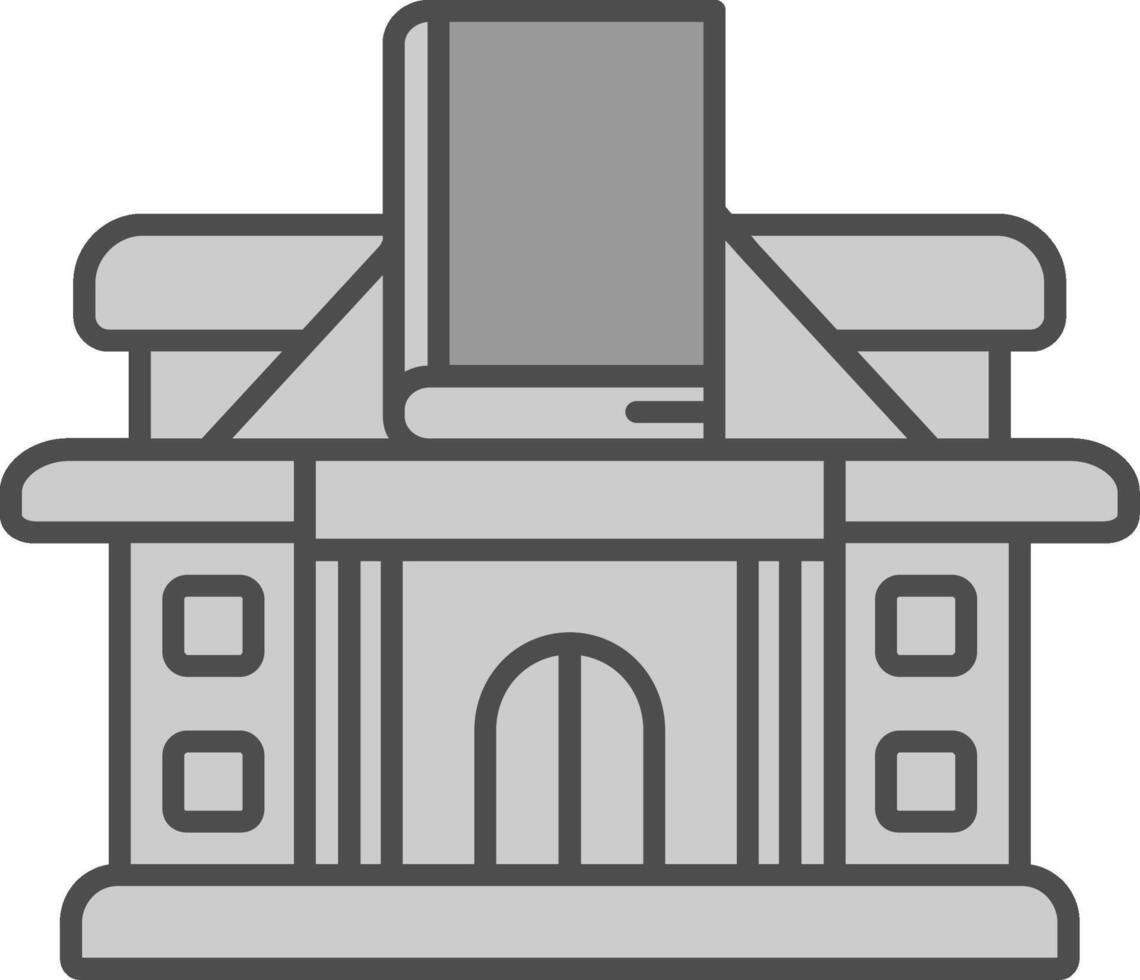 Library Line Filled Greyscale Icon vector