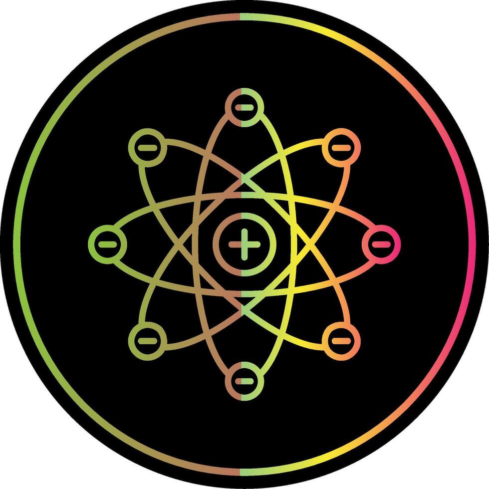 Atom Line Gradient Due Color Icon vector