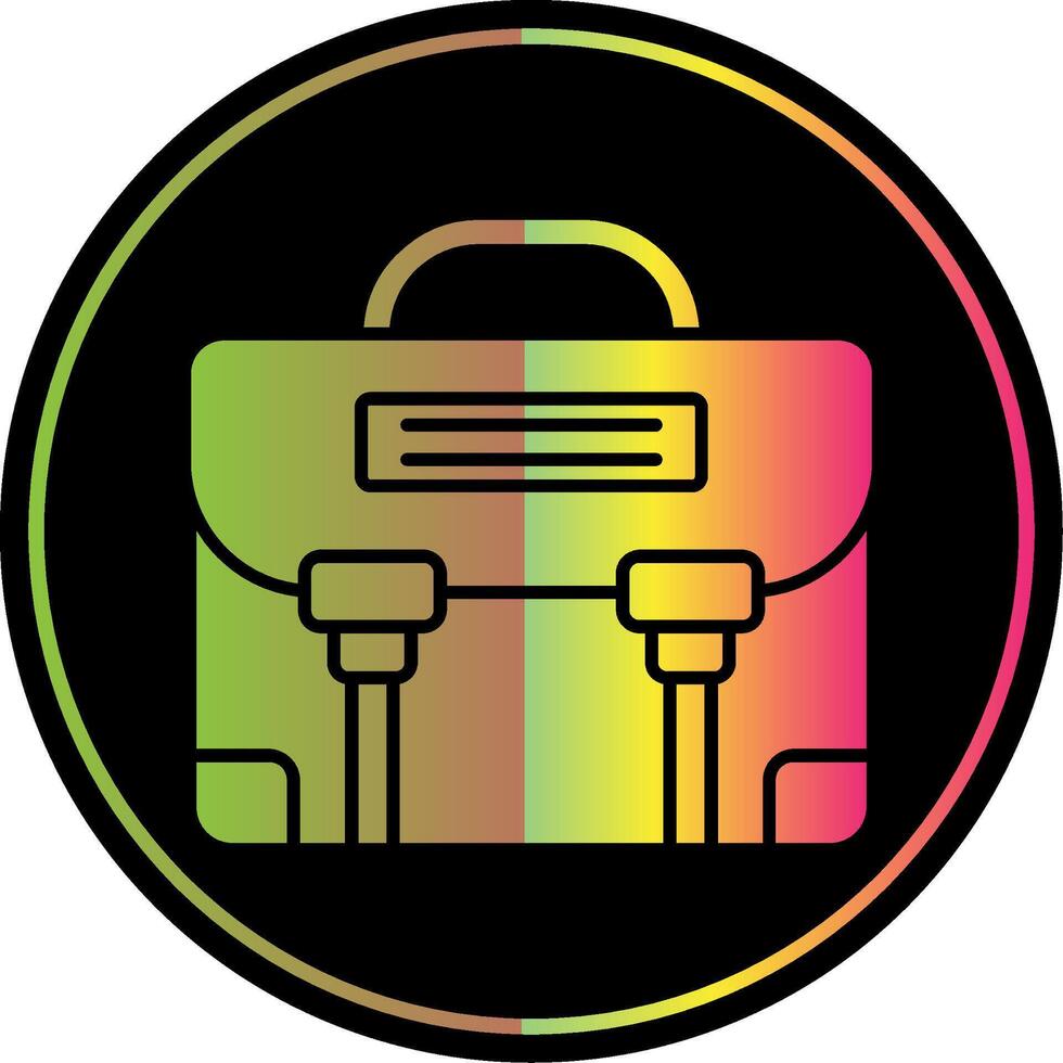 Briefcase Glyph Due Color Icon vector