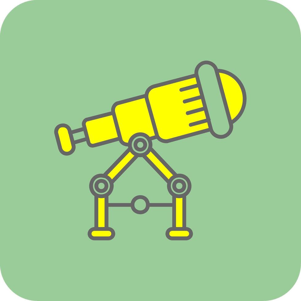 Telescope Filled Yellow Icon vector