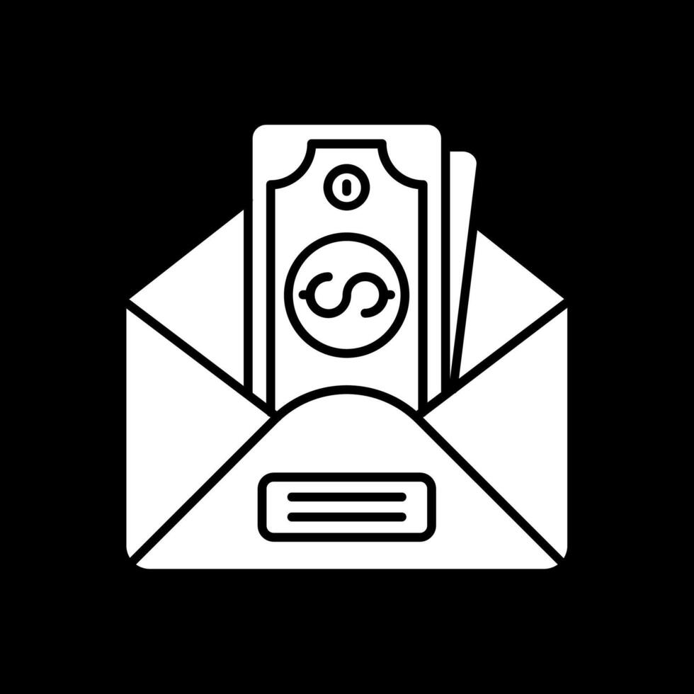 Envelope Glyph Inverted Icon vector